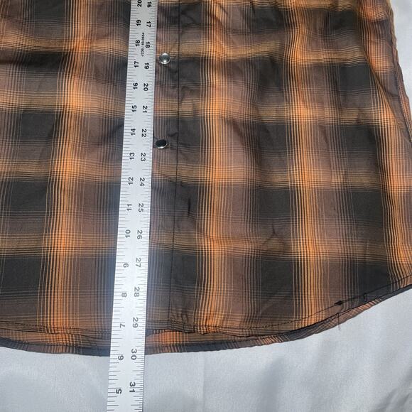 Dixxon Shirt Mens Size M Black Orange Plaid Pearl Snap D-Lux Bamboo The Hardin - Picture 7 of 8